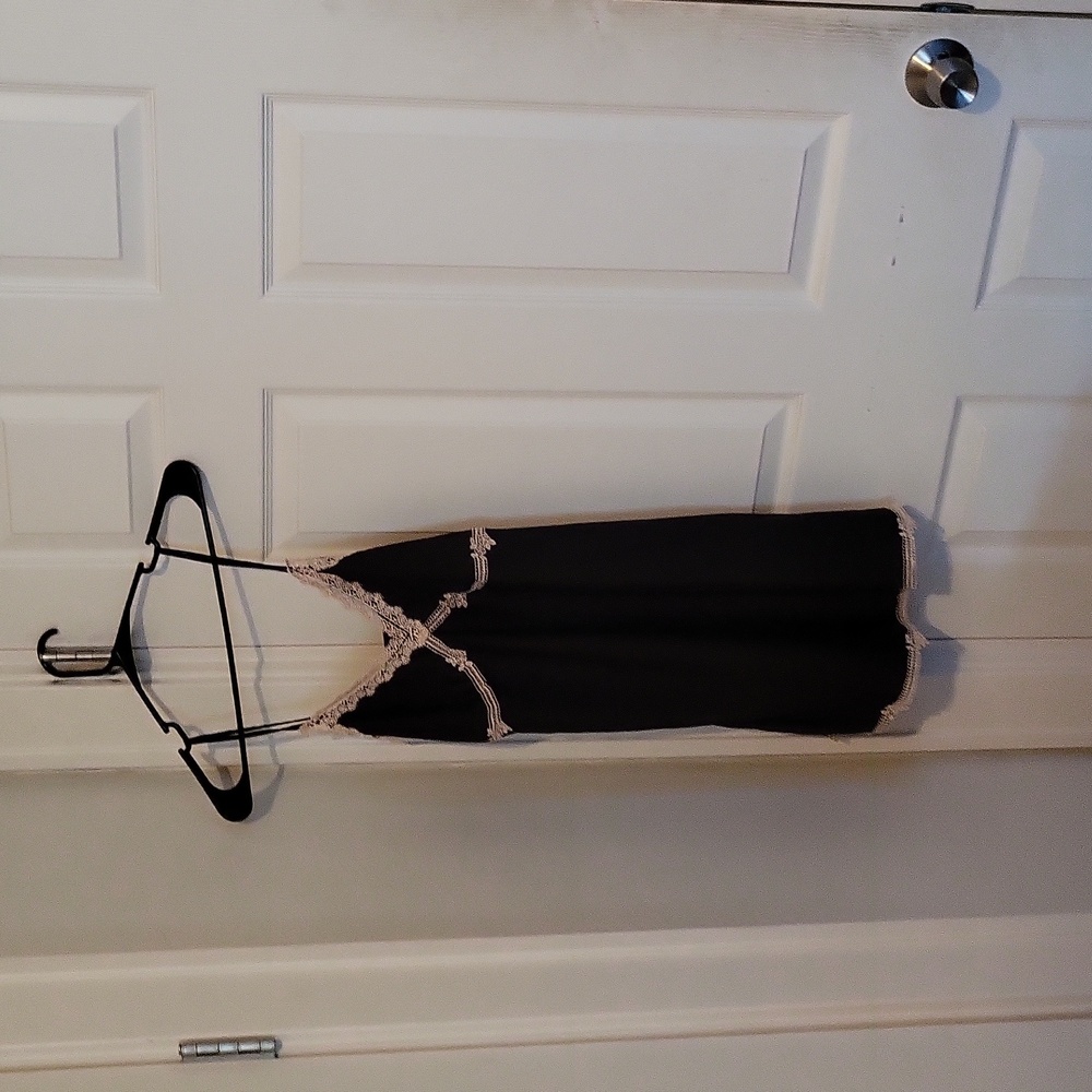 Black Slip With Lace Trim